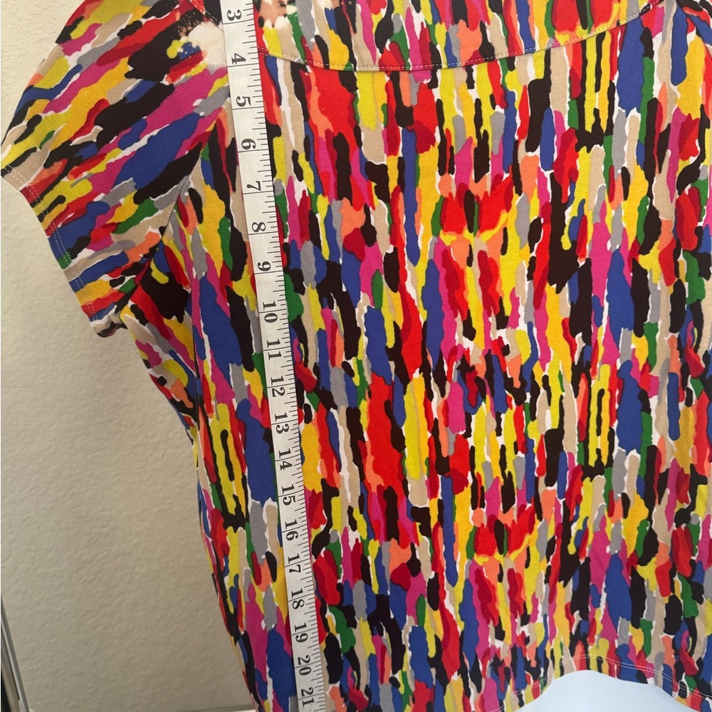 Plus Size Rafaella Multicolor Abstract Women's Blouse - Picture 3 of 5